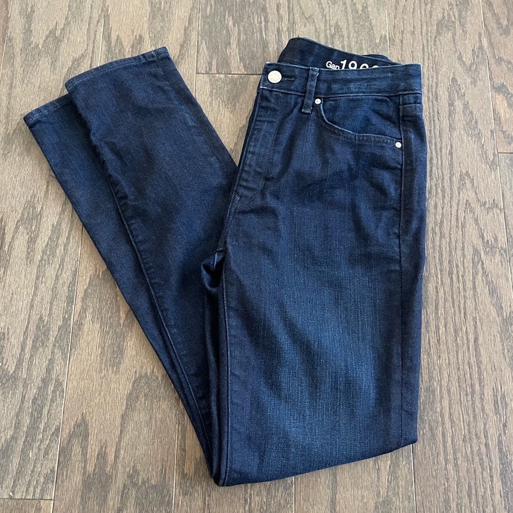 Gap 1969 Dark Wash High Rise Skinny Jeans